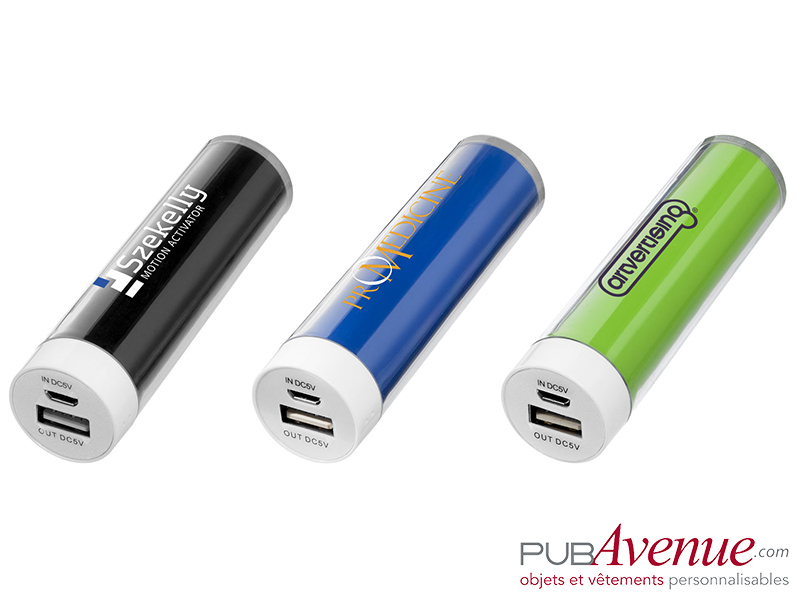 Powerbank cylindrique 2200 mAh personnalisable Powerbank cylindrique 2200 mAh personnalisable