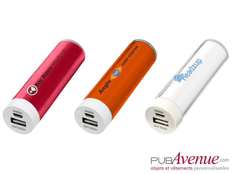 Powerbank cylindrique personnalisé 2200 mAh Powerbank cylindrique personnalisé 2200 mAh