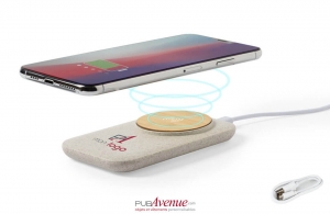 Socle de charge pour téléphone chargeur par induction écologique en bambou 