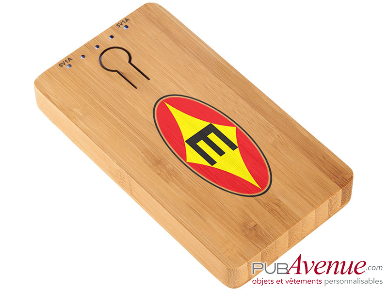 Powerbank personnalisé en bois 5000 mAh Powerbank personnalisé en bois 5000 mAh