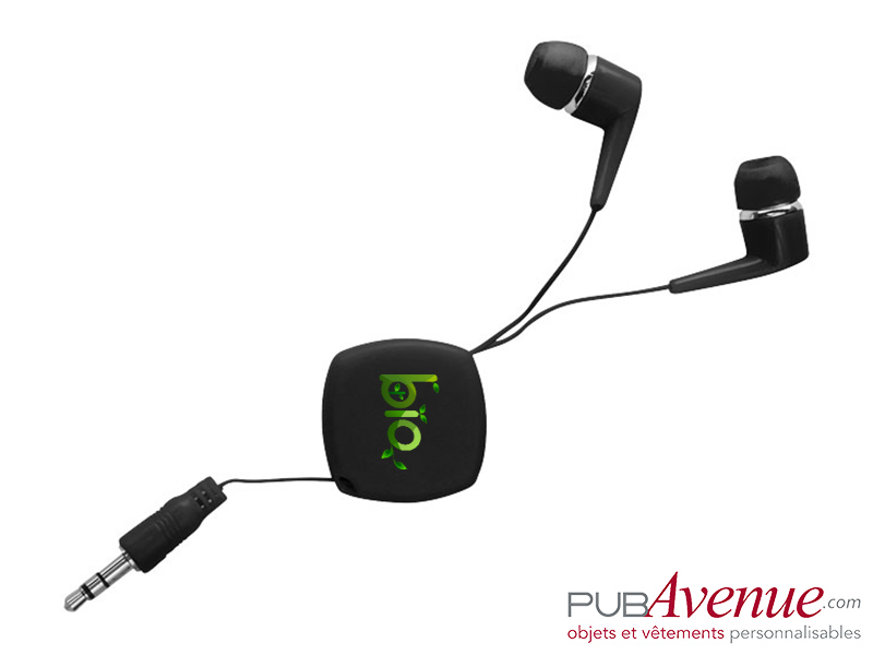 Écouteurs rétractables audio personnalisés Écouteurs rétractables audio personnalisés