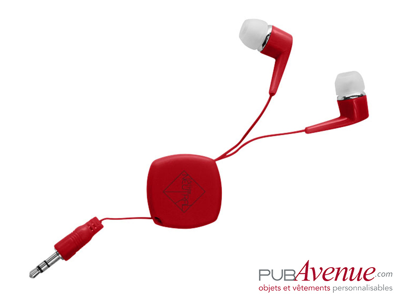 Écouteurs rétractables audio personnalisables Écouteurs rétractables audio personnalisables