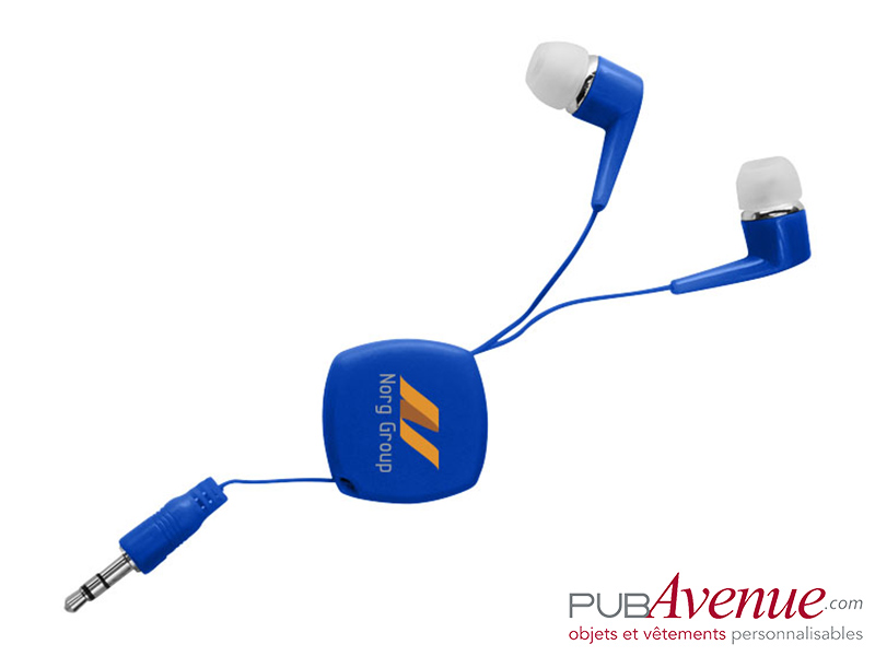Écouteurs rétractables audio publicitaires Écouteurs rétractables audio publicitaires