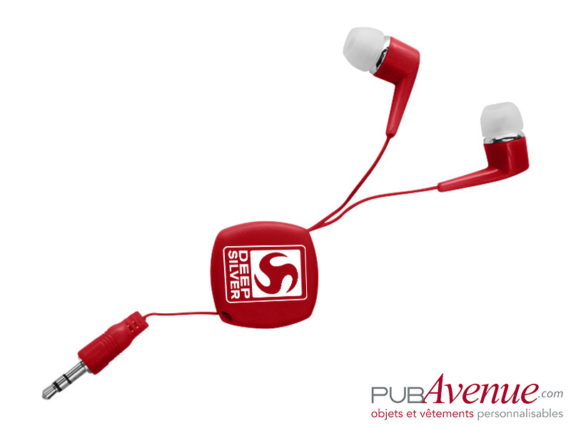 Écouteurs rétractables audio personnalisables Écouteurs rétractables audio personnalisables