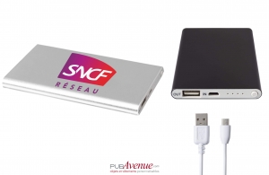 Batterie externe de secours powerbank plat 4000 mAh
