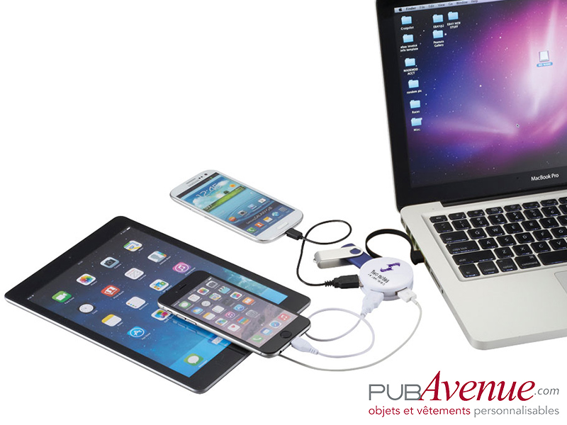 Hub rond personnalisable 4 ports USB Hub rond personnalisable 4 ports USB