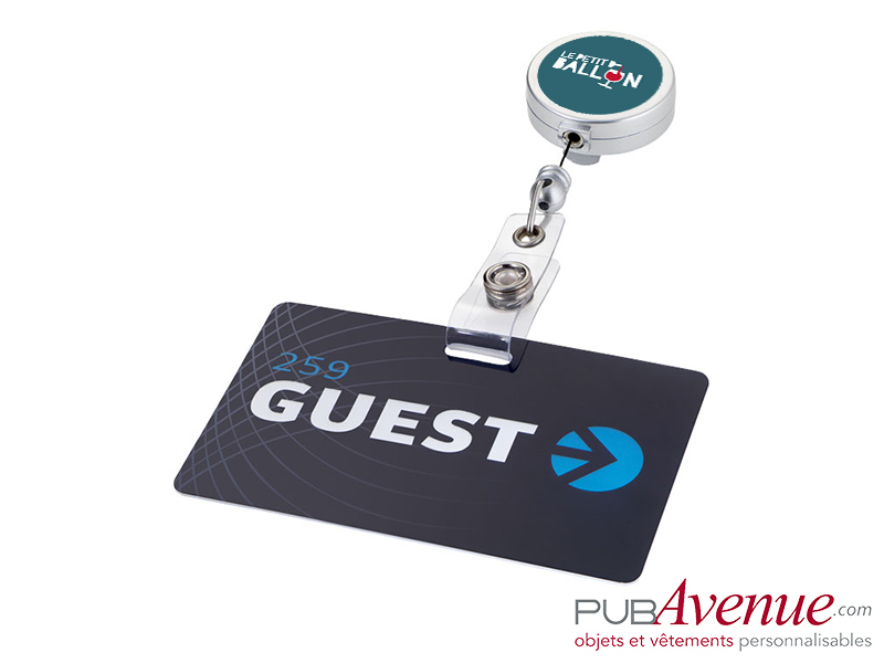Porte badge clip publicitaire enrouleur Porte badge clip publicitaire enrouleur
