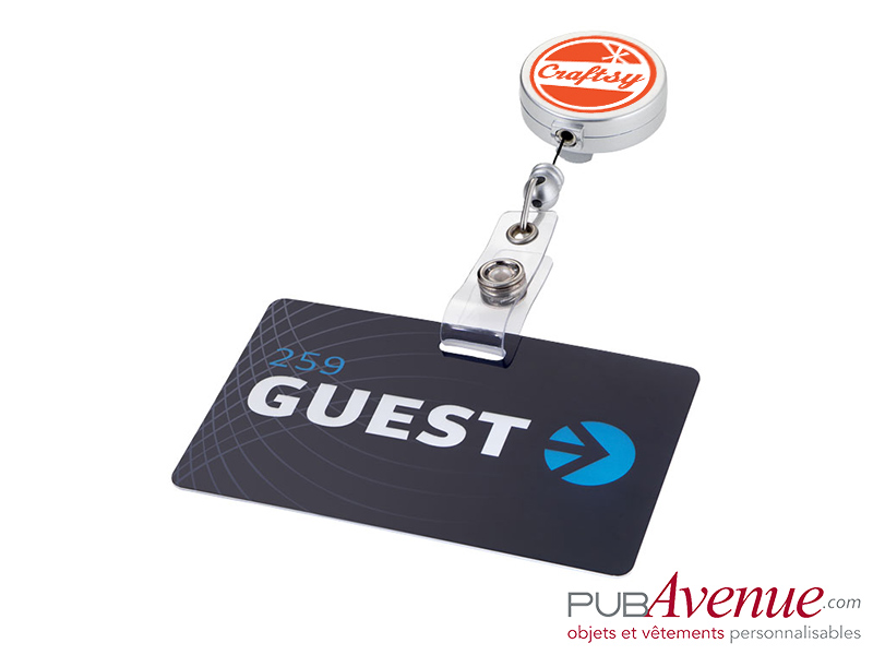 Porte badge clip enrouleur personnalisable Porte badge clip enrouleur personnalisable
