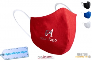 Masque de protection covid femme publicitaire personnalisé pas cher 