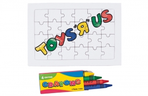 Puzzle vierge 24 pièces et crayons de cire personnalisable 