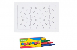 Puzzle personnalisable 24 pièces avec crayons