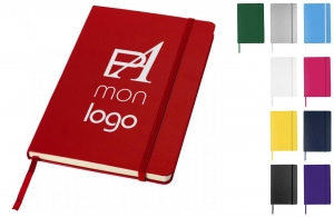carnet de note publicitaire personnalisé A5, 80 feuilles fermeture élastique 