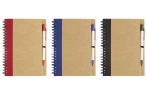 Carnet à spirales en carton recyclé 60 pages