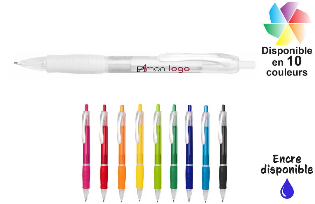 Stylo de plastique avec stylet (encre 3 couleurs) - Uni-d