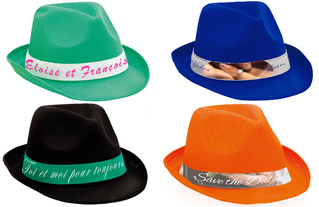 Chapeau personnalise pour mariage cadeau invites pas cher