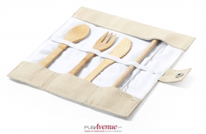 Ensemble de couverts repas en bambou naturelle