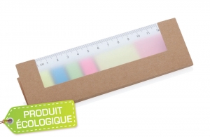 Règle porte notes adhésives en carton recyclé à personnaliser pas cher 