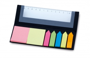 Carnet à Post-it en carton recyclé avec règle intégrée