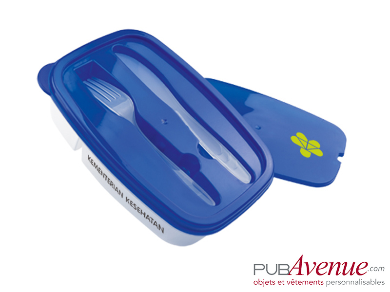Boîte repas publicitaire avec couverts Boîte repas publicitaire avec couverts