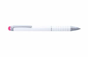 Stylet bille personnalisé aluminium blanc avec embout coloré
