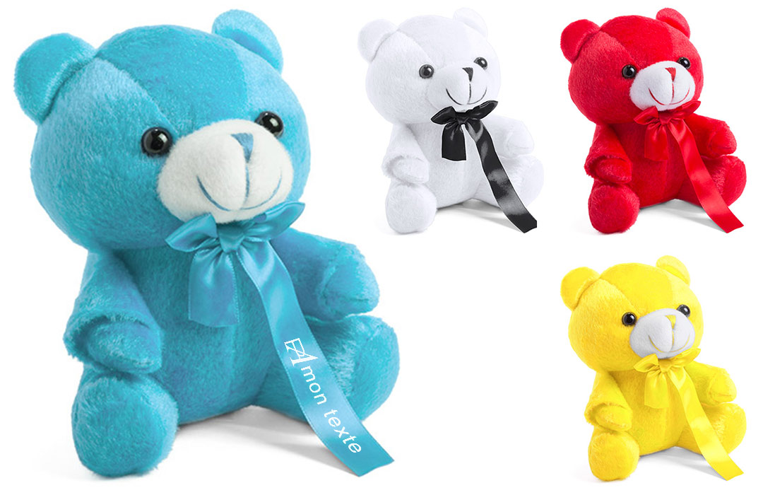 Nounours en peluche personnalisé logo texte publicitaire pas cher