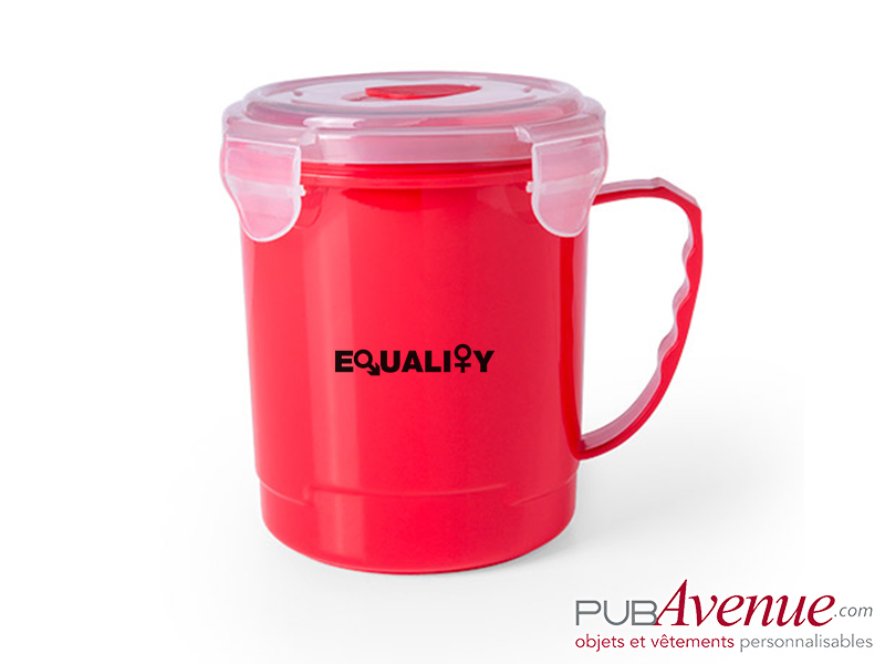 Tasse à soupe publicitaire avec couvercle Tasse à soupe publicitaire avec couvercle