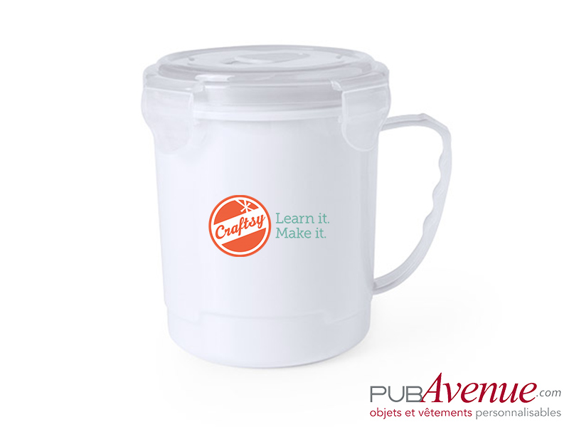 Tasse à soupe avec couvercle personnalisée Tasse à soupe avec couvercle personnalisée