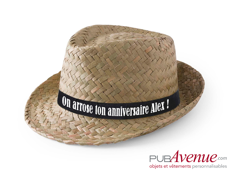 Chapeau paille personnalisé mariage Chapeau paille personnalisé anniversaire