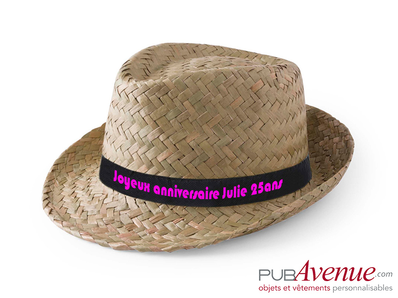 Chapeau paille personnalisé mariage Chapeau paille personnalisé anniversaire