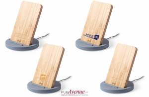 Borne de recharge induction en bois pour téléphone