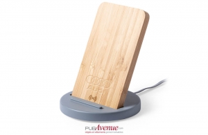 Borne de recharge induction en bois pour téléphone