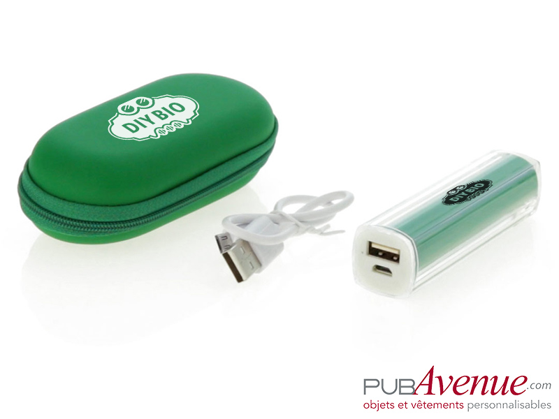 Kit chargeur nomade personnalisable 2200mAh Kit chargeur nomade personnalisable 2200mAh