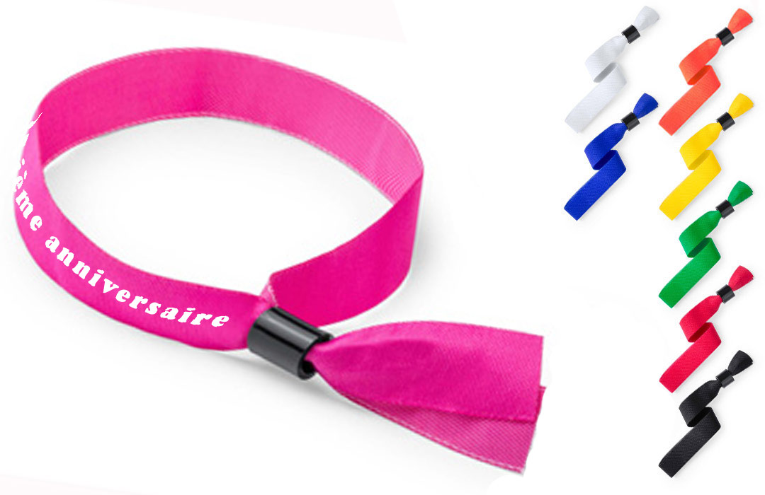 Bracelets en tissu avec fermeture coulissante plate en plastique (Berlin) |  PDC