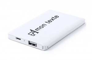 Powerbank personnalisé 2000 mAh logo texte publicitaire 