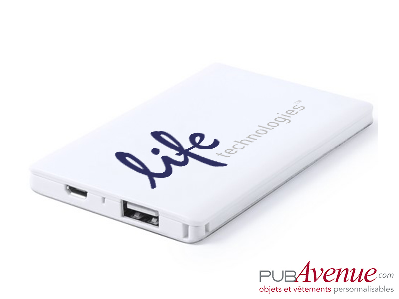 Powerbank personnalisable 2000 mAh batterie de secours Powerbank personnalisable 2000 mAh batterie de secours