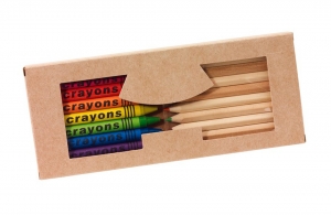 Boîte de crayons de couleur et crayons de cire à personnaliser pour entreprise 