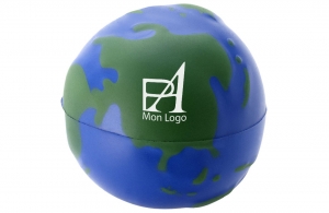 Boule anti-stress personnalisable globe terrestre 
