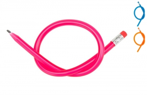 Crayon de bois flexible avec gomme personnalisable avec logo publicitaire 