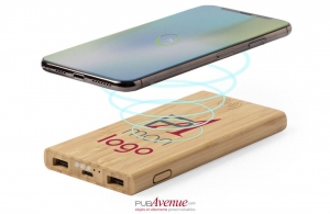 Chargeur USB induction personnalisé logo texte publicitaire 