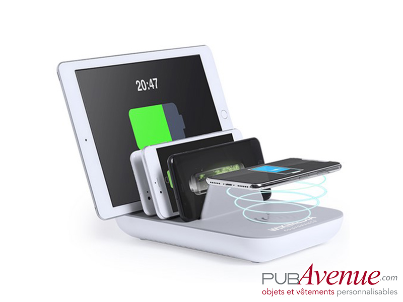 Chargeur induction personnalisable multi ports USB Chargeur induction personnalisable multi ports USB