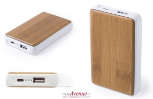 Batterie externe plate en bois powerbank 4000 mAh