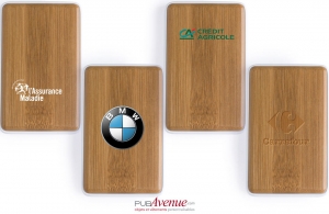 Batterie externe plate en bois powerbank 4000 mAh