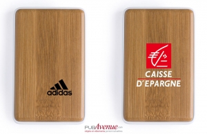 Batterie externe plate en bois powerbank 4000 mAh
