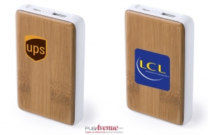 Batterie externe plate en bois powerbank 4000 mAh