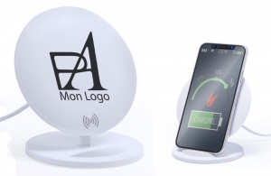 chargeur sans fil personnalisé logo texte publicitaire 