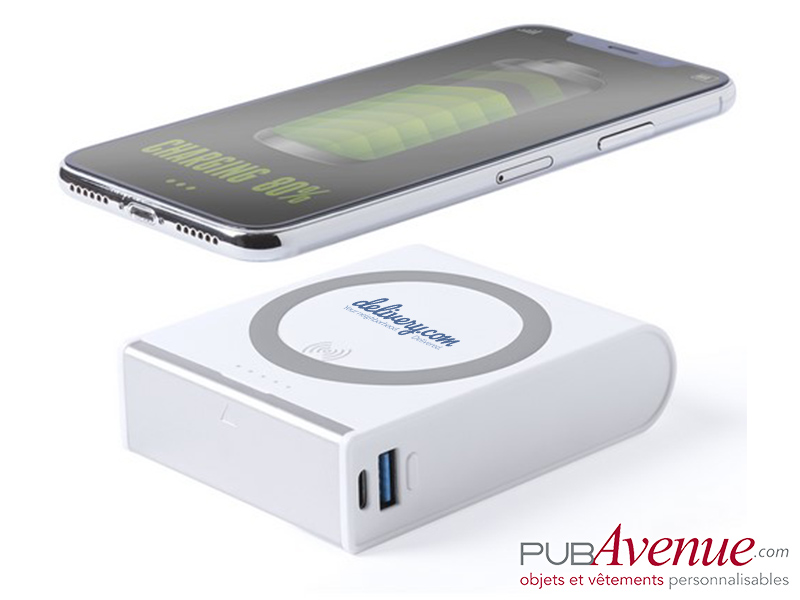 Chargeur sans fil publicitaire 8000 mAh Chargeur sans fil publicitaire 8000 mAh