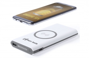 Powerbank sans fil personnalisé logo texte publicitaire 