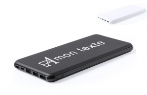Powerbank 3 ports USB personnalisé logo texte publicitaire 
