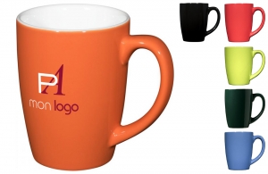 Tasse colorée en céramique publicitaire personnalisable pas chère 