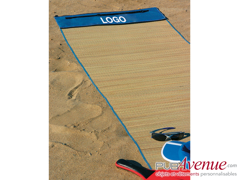 Natte de plage personnalisable en jonc naturel Natte de plage personnalisable en jonc naturel